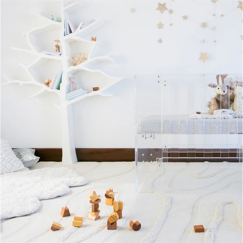 Nursery Works Engineered Wood Kids Tree Bookcase For Over 100 Books in White