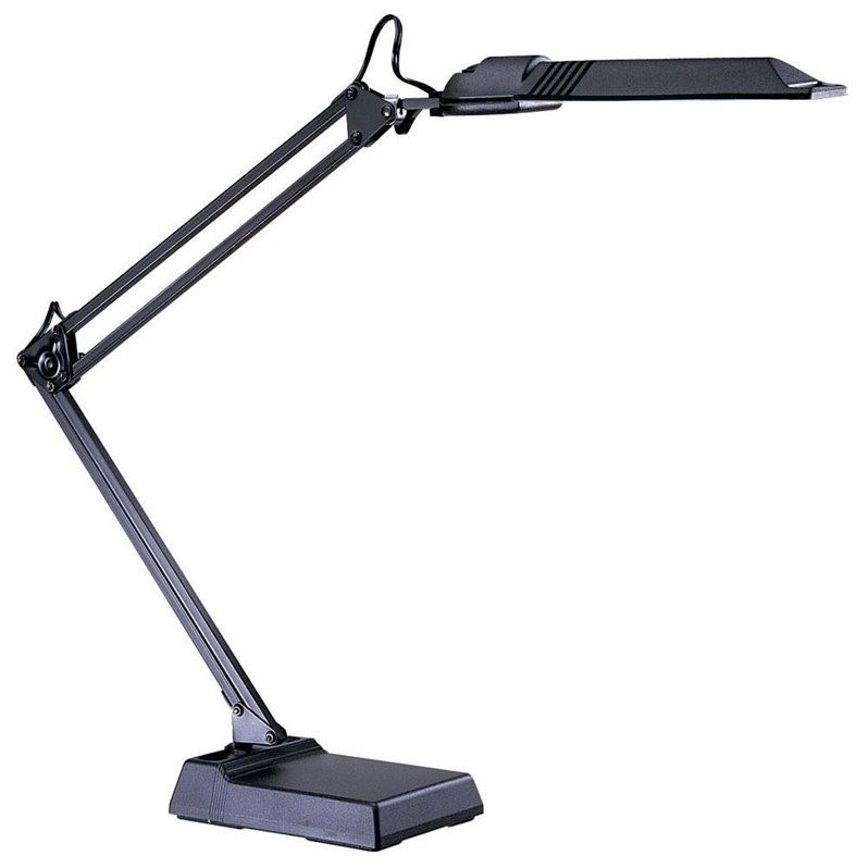 Dainolite Fluorescent Extended Reach Desk Lamp in Black