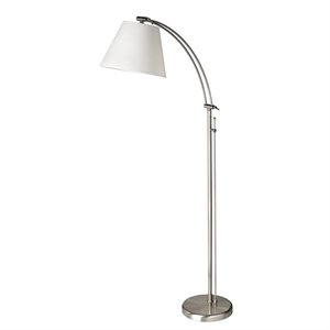 dainolite metal modern 1 light satin chrome floor lamp