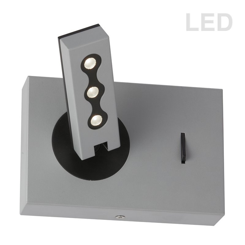 Dainolite Metal Modern 1 Light Silver Wall Lamp