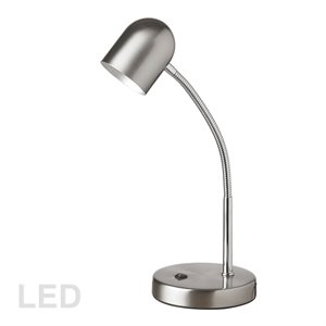 dainolite metal contemporary 5 watt satin chrome table lamp