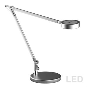 dainolite metal contemporary 4.8 watt silver table lamp