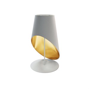 dainolite metal modern 1 light slanted drum white table lamp