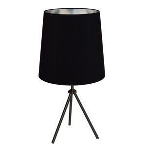 dainolite metal modern 1 light oversized drum matte black table lamp