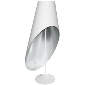 dainolite metal modern 1 light slanted drum white floor lamp