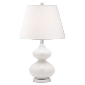 dainolite glass transitional 1 light white table lamp