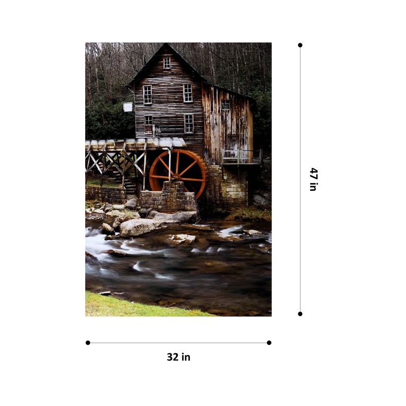 Yosemite Home Decor 'River Mill' Glass Photographic Print in Multi-Color