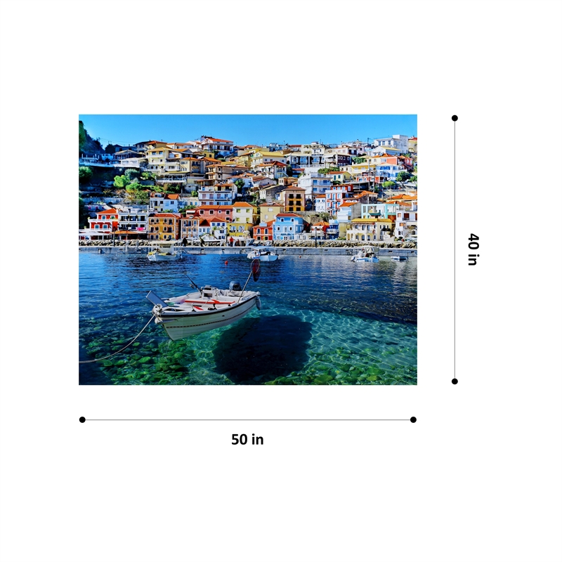 Yosemite Home Decor 'Mediterranean' Glass Photographic Print in Multi-Color