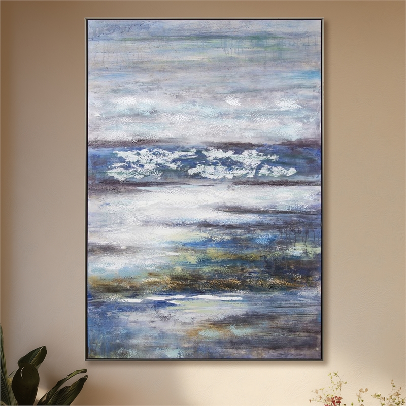 Yosemite Home Decor Azzurro Multi-Color Fabric Canvas Painting