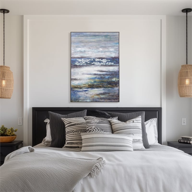 Yosemite Home Decor Azzurro Multi-Color Fabric Canvas Painting