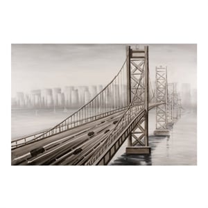 Yosemite Home Decor 'City Overpass' Fabric Canvas in Multi-Color