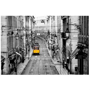 Yosemite Lisbon Yellow Tram I Glass Photographic Print