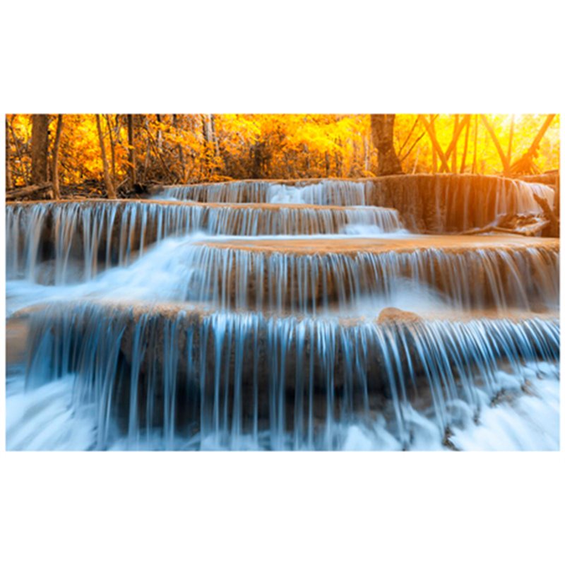 Yosemite Home Decor 'Autumn Waterfall' Glass Photographic Print in Multi-Color
