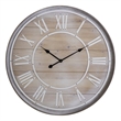 Yosemite Home Decor Rustic Age Wood Wall Clock in Natural Brown and White Finish
