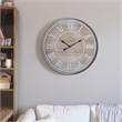 Yosemite Home Decor Rustic Age Wood Wall Clock in Natural Brown and White Finish