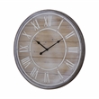 Yosemite Home Decor Rustic Age Wood Wall Clock in Natural Brown and White Finish