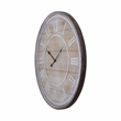 Yosemite Home Decor Rustic Age Wood Wall Clock in Natural Brown and White Finish