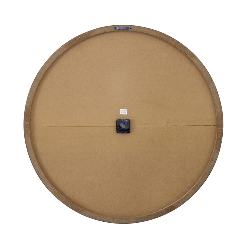 Yosemite Home Decor Rustic Age Wood Wall Clock in Natural Brown and White Finish