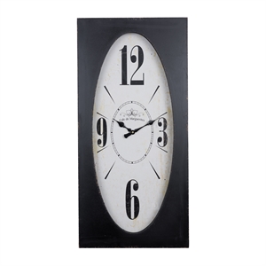 Yosemite Speakeasy Spokes Wood Wall Clock in Black and White Finish