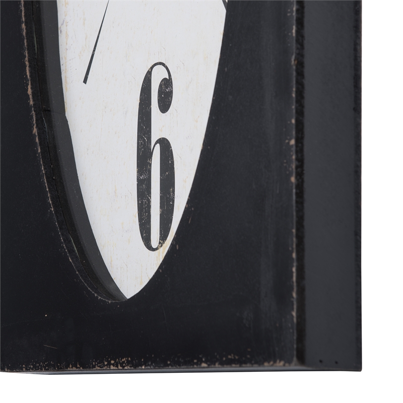 Yosemite Speakeasy Spokes Wood Wall Clock in Black and White Finish