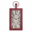 Yosemite Home Decor Waverly Wood Wall Clock in Distressed Red and White Finish