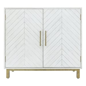 Yosemite Home Decor Ashdla Solid Mindi Wood Accent Cabinet in White