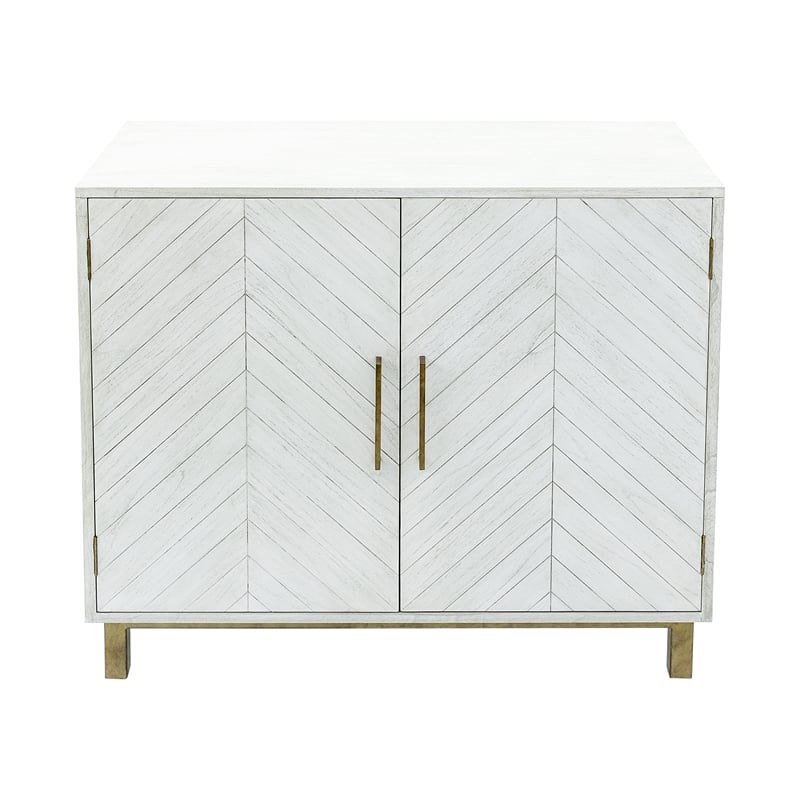 Yosemite Home Decor Ashdla Solid Mindi Wood Accent Cabinet in White