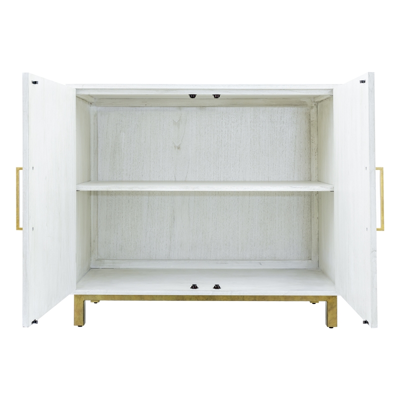 Yosemite Home Decor Ashdla Solid Mindi Wood Accent Cabinet in White