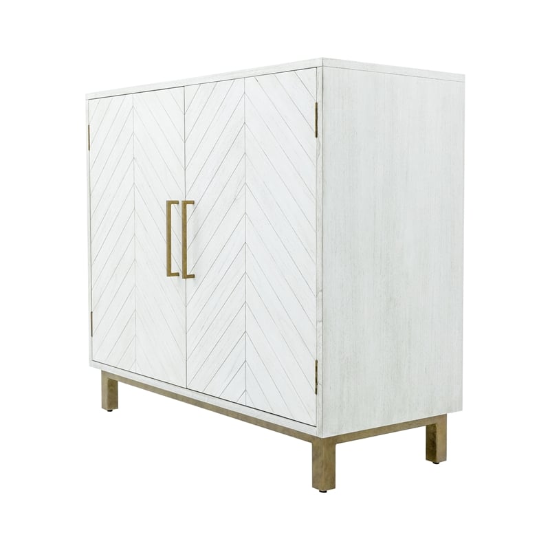Yosemite Home Decor Ashdla Solid Mindi Wood Accent Cabinet in White