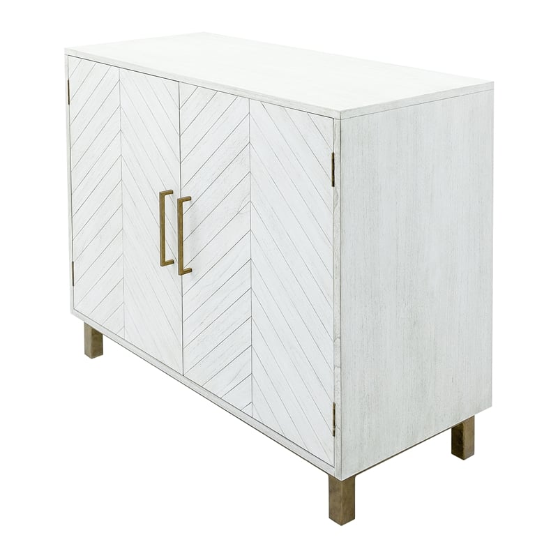 Yosemite Home Decor Ashdla Solid Mindi Wood Accent Cabinet in White