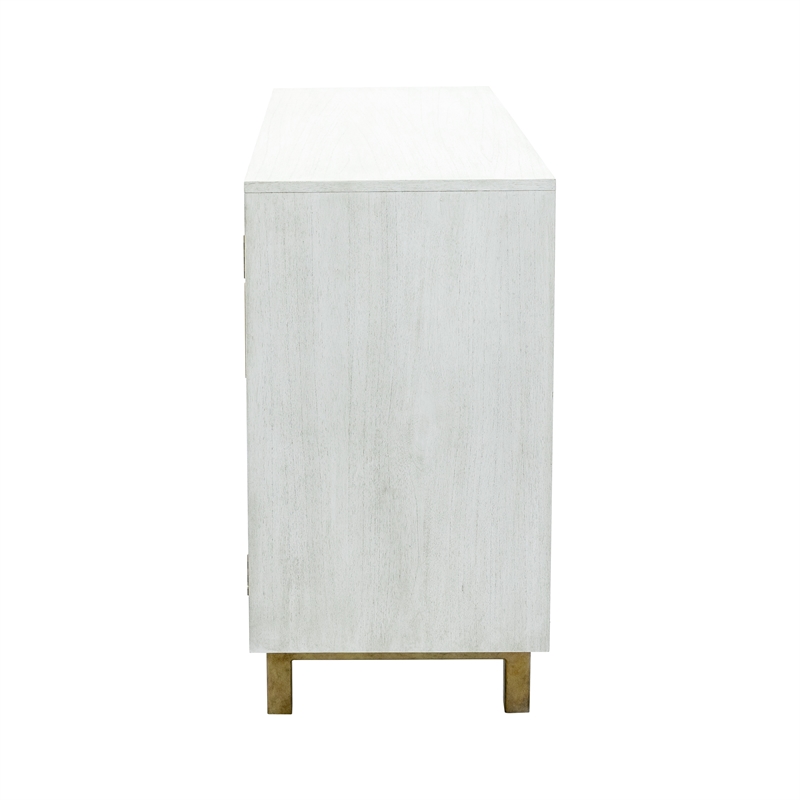 Yosemite Home Decor Ashdla Solid Mindi Wood Accent Cabinet in White