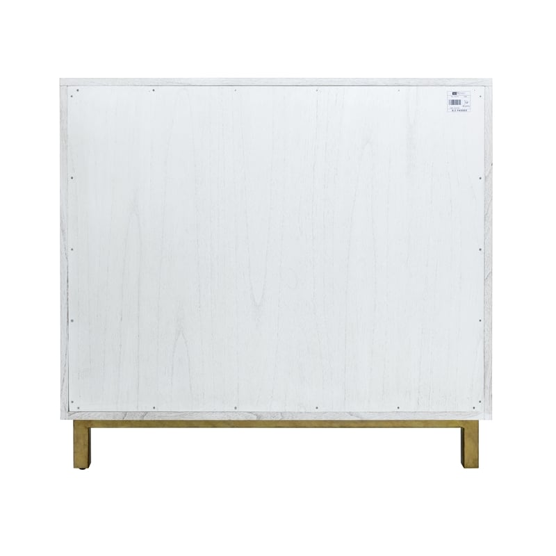 Yosemite Home Decor Ashdla Solid Mindi Wood Accent Cabinet in White