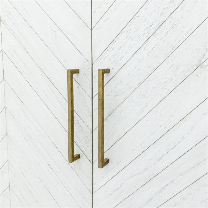 Yosemite Home Decor Ashdla Solid Mindi Wood Accent Cabinet in White
