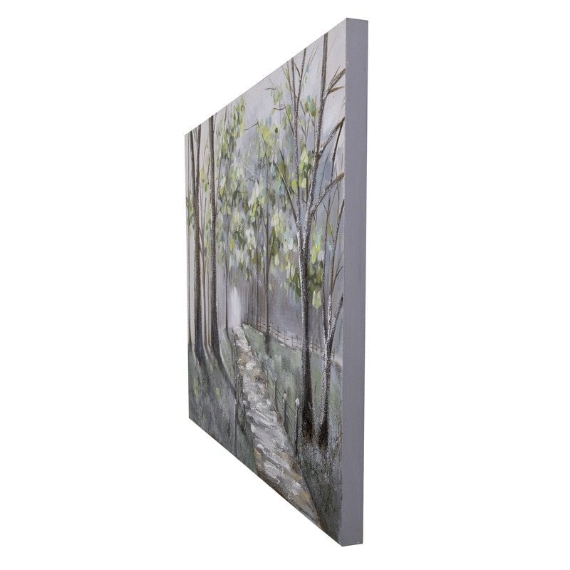 Yosemite Home Decor 'Lighted Path II' Wood Canvas Wall Art in Multi-Color
