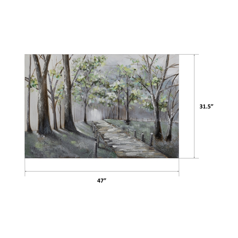 Yosemite Home Decor 'Lighted Path II' Wood Canvas Wall Art in Multi-Color