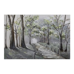 Yosemite Home Decor 'Lighted Path II' Wood Canvas Wall Art in Multi-Color