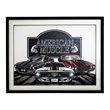 Yosemite Home Decor 'American Muscle' 3D Collage Glass Wall Art in Multi-Color