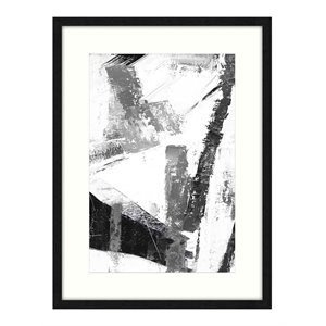 Yosemite Home Decor &quotB&W Interpretations I&quot Glass Framed Wall Art in Black