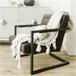 Yosemite Home Decor Emmalee Loft Leather/Cast Iron Accent Chair in Dark Brown