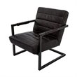 Yosemite Home Decor Emmalee Loft Leather/Cast Iron Accent Chair in Dark Brown