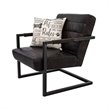 Yosemite Home Decor Emmalee Loft Leather/Cast Iron Accent Chair in Dark Brown
