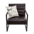 Yosemite Home Decor Emmalee Loft Leather/Cast Iron Accent Chair in Dark Brown