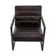 Yosemite Home Decor Emmalee Loft Leather/Cast Iron Accent Chair in Dark Brown