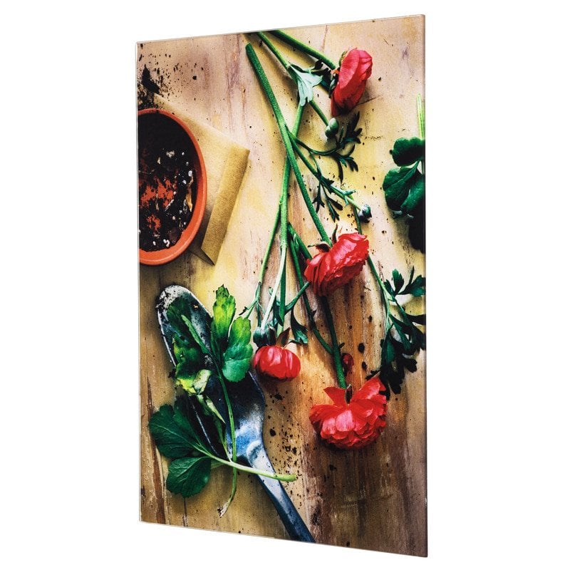 Yosemite Home Decor 'Earthy Charm I' Glass/Wood Photo in Multi-Color