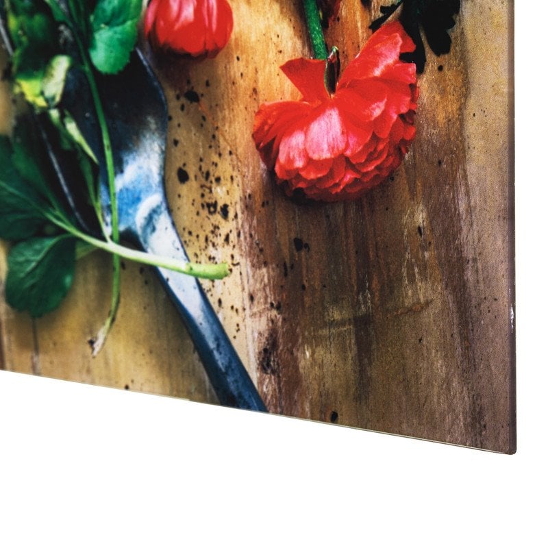 Yosemite Home Decor 'Earthy Charm I' Glass/Wood Photo in Multi-Color