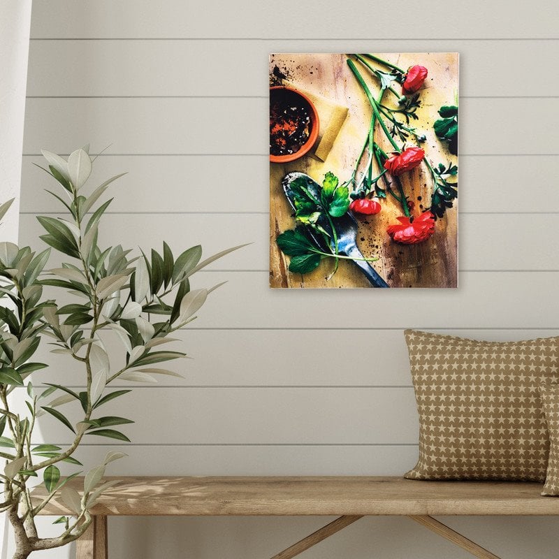 Yosemite Home Decor 'Earthy Charm I' Glass/Wood Photo in Multi-Color