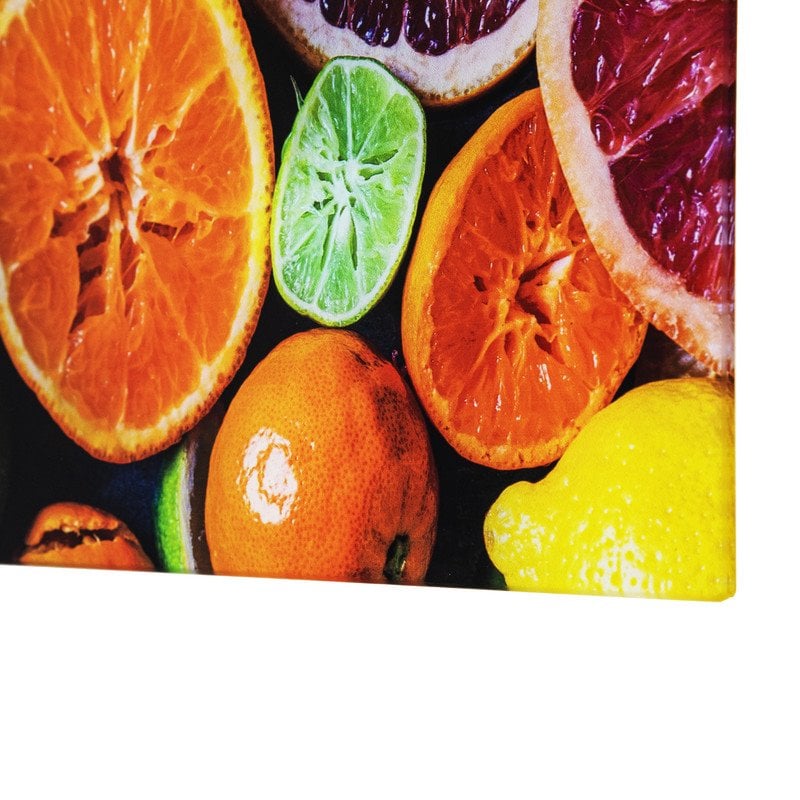 Yosemite Home Decor 'Citrus Feast' Glass/Wood Photo in Multi-Color