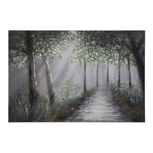 Yosemite Home Decor 'Lighted Path I' Wood Canvas Wall Art in Multi-Color