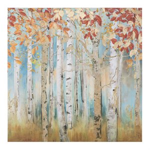 Yosemite Home Decor &quotBirch Beauties I&quot Wood Wrapped Wall Art in Multi-Color