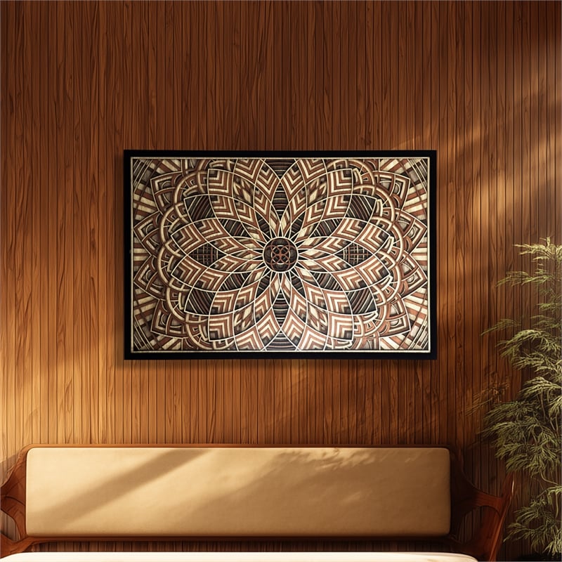 Yosemite Home Decor 'Symmetry's Cut' Glass Mixed Media Shadowbox in Multi-Color